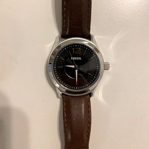 Fossil brown leather watch